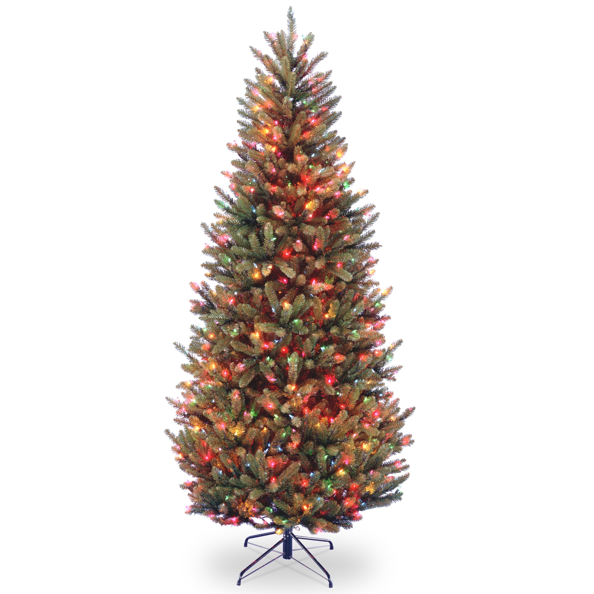 7.5 Foot Natural Fraser Slim Fir Hinged Tree With 600 Multi Lights