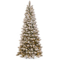 National Tree Company Snowy Westwood 7.5 Foot Slim Pine Tree With Clear Lights