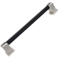 7.56 In. Cc Modern Flat Embossed Matte Black Cabinet Pulls 5 Pack