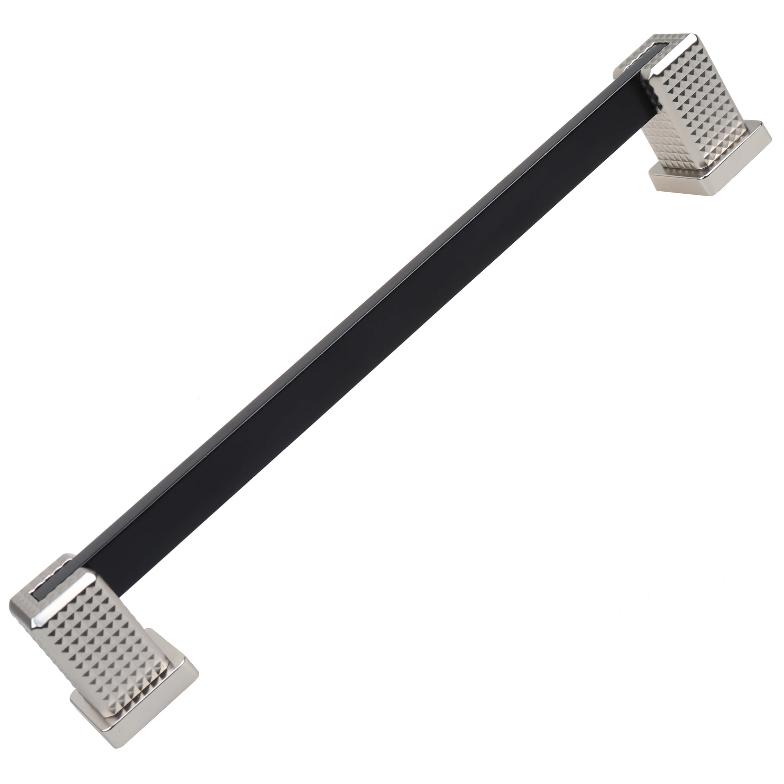 7.56 In. Cc Modern Flat Embossed Matte Black Cabinet Pulls 5 Pack