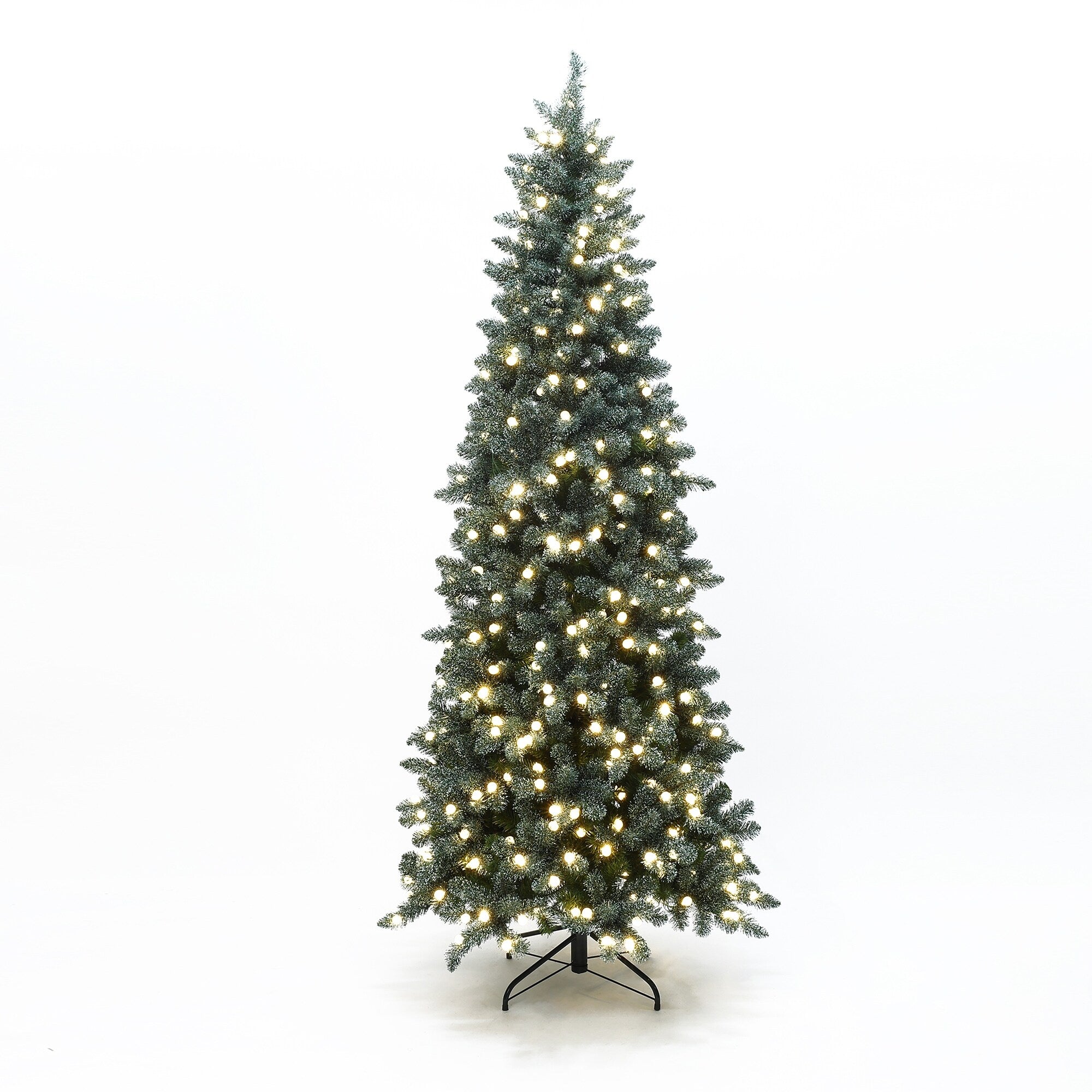 7.5Ft Pre Lit Bubble Ball Lights Green With White Tips Artificial Christmas Tree 90 H X 37.2 Diameter
