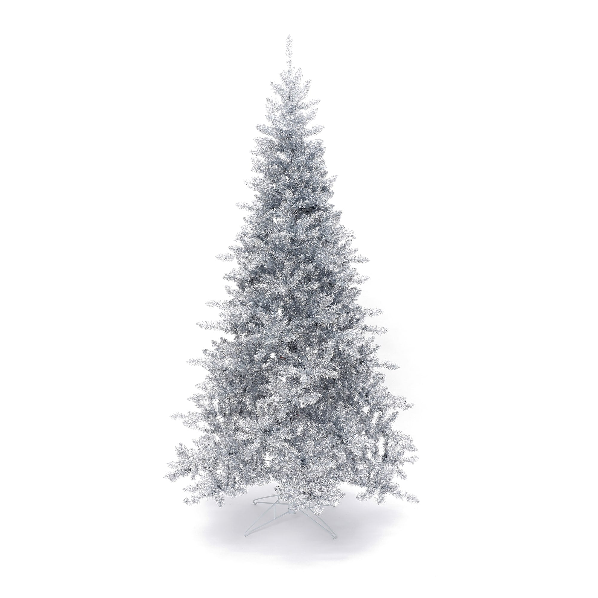 Silver Pre Lit Cool White Lights Full Artificial Christmas Tree With Stand 86.4 H X 50.4 Diameter