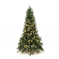 7.5Ft Pre Lit Green Slender Artificial Fir Christmas Tree With Metal Stand 90 H X 42 Diameter