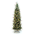 7.5Ft Pre Lit Pencil Artificial Christmas Tree With Frosted Tips And Red Berries 90 H X 33.6 Diameter