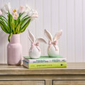 7.5 Resin Egg With Bunny Ears And Bowtie Set Of 2