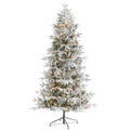 7.5 Flocked Manchester Spruce Christmas Tree With 450 Lights Green
