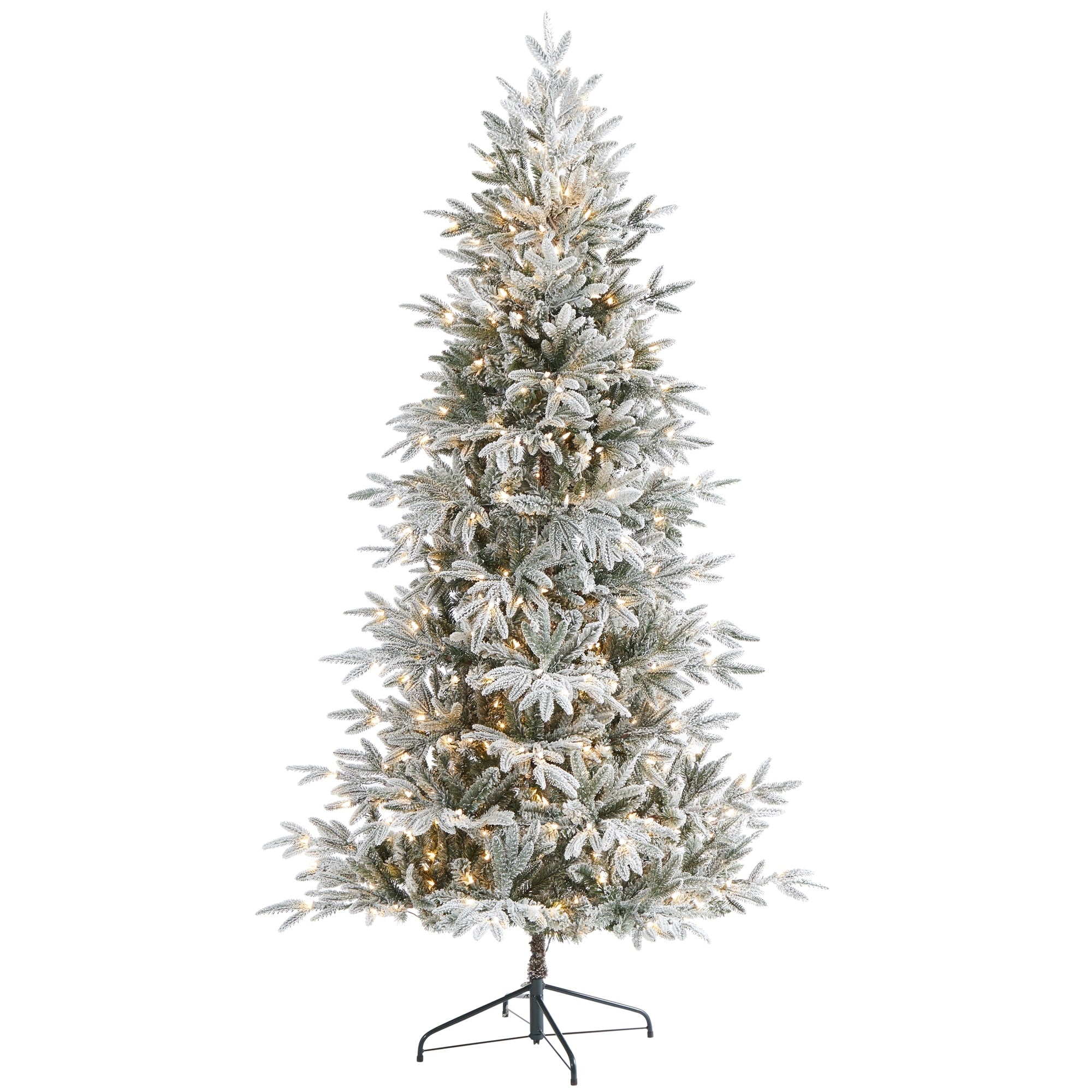 7.5 Flocked Manchester Spruce Christmas Tree With 450 Lights Green