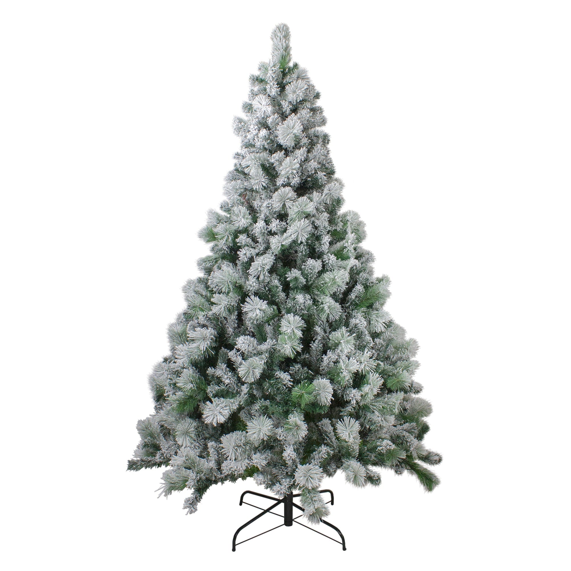 7.5 Flocked Somerset Spruce Artificial Christmas Tree Unlit 7.5 Foot