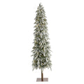 7.5 Flocked Washington Alpine Christmas Tree With 350 Led Lights Green