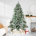 7.5 Pre Lit Flocked Winter Park Fir Artificial Christmas Tree Clear Lights 7.5 Foot