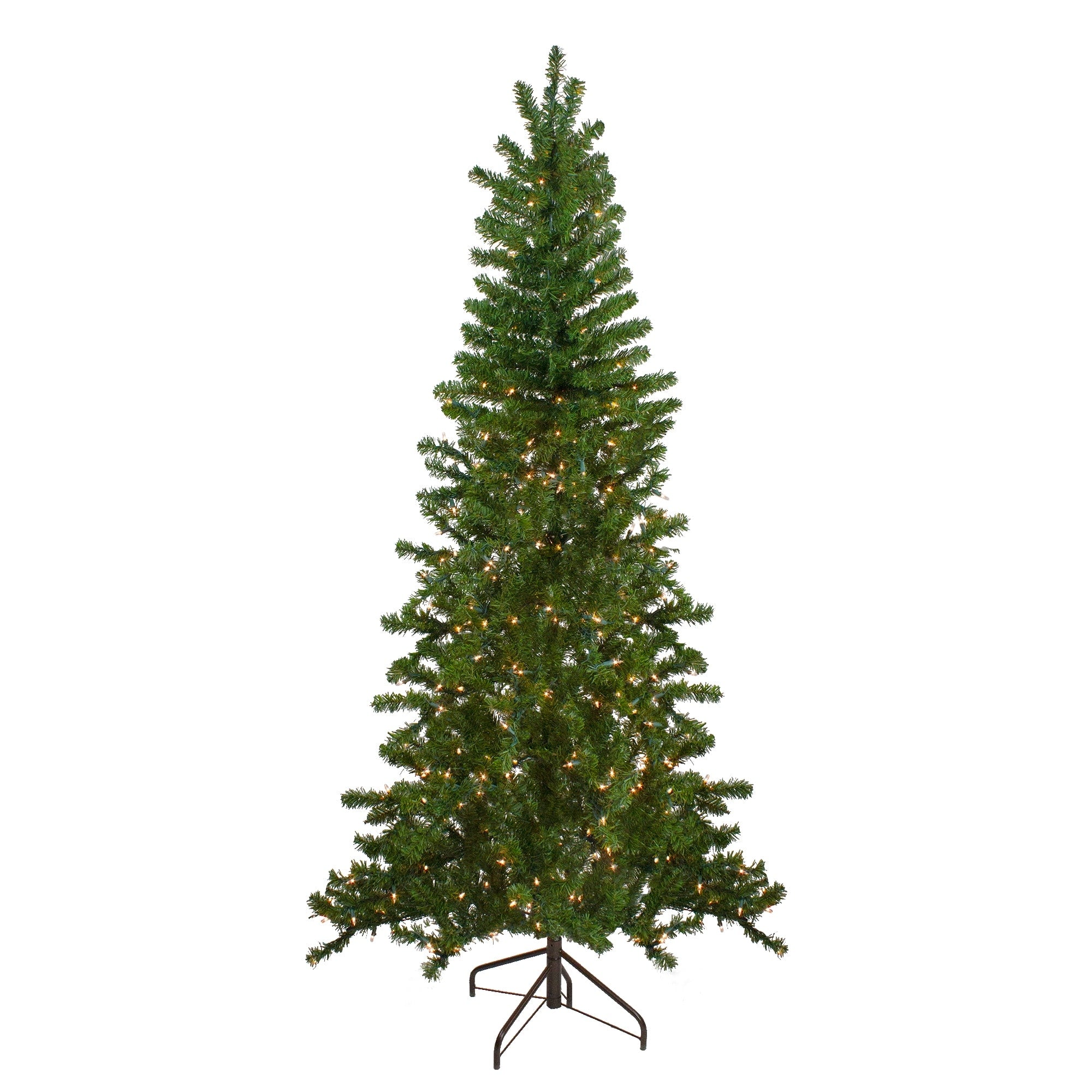 7.5 Pre Lit Canadian Pine Artificial Christmas Wall Tree Clear Lights 7.5 Foot