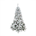 7.5 Pre Lit Heavily Flocked Pine Medium Artificial Christmas Tree Multi Lights