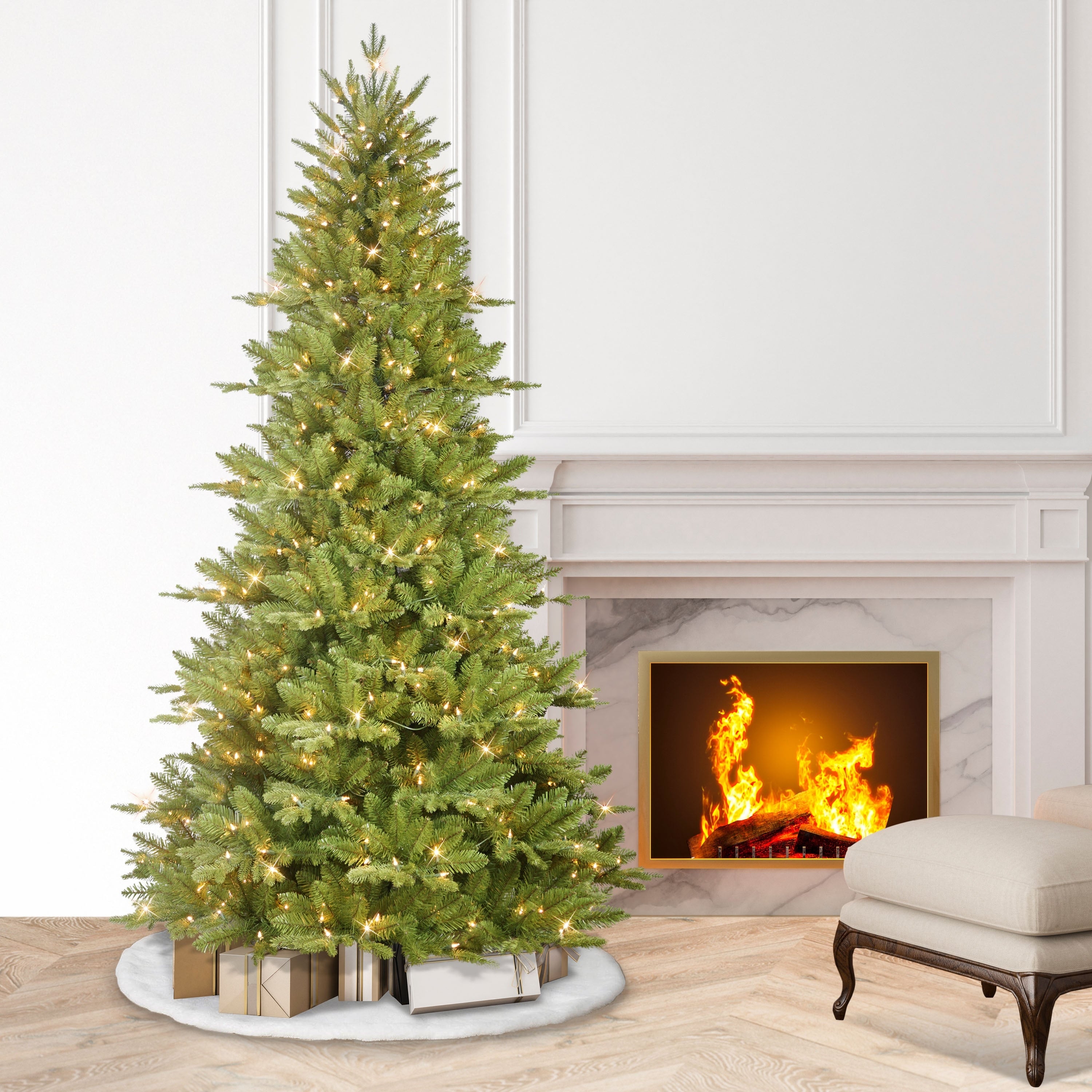 7.5 Pre Lit Yellow Green Pe Pvc Index Tree