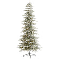 7.5 Slim Flocked Nova Scotia Spruce Christmas Tree With 450 Led Green
