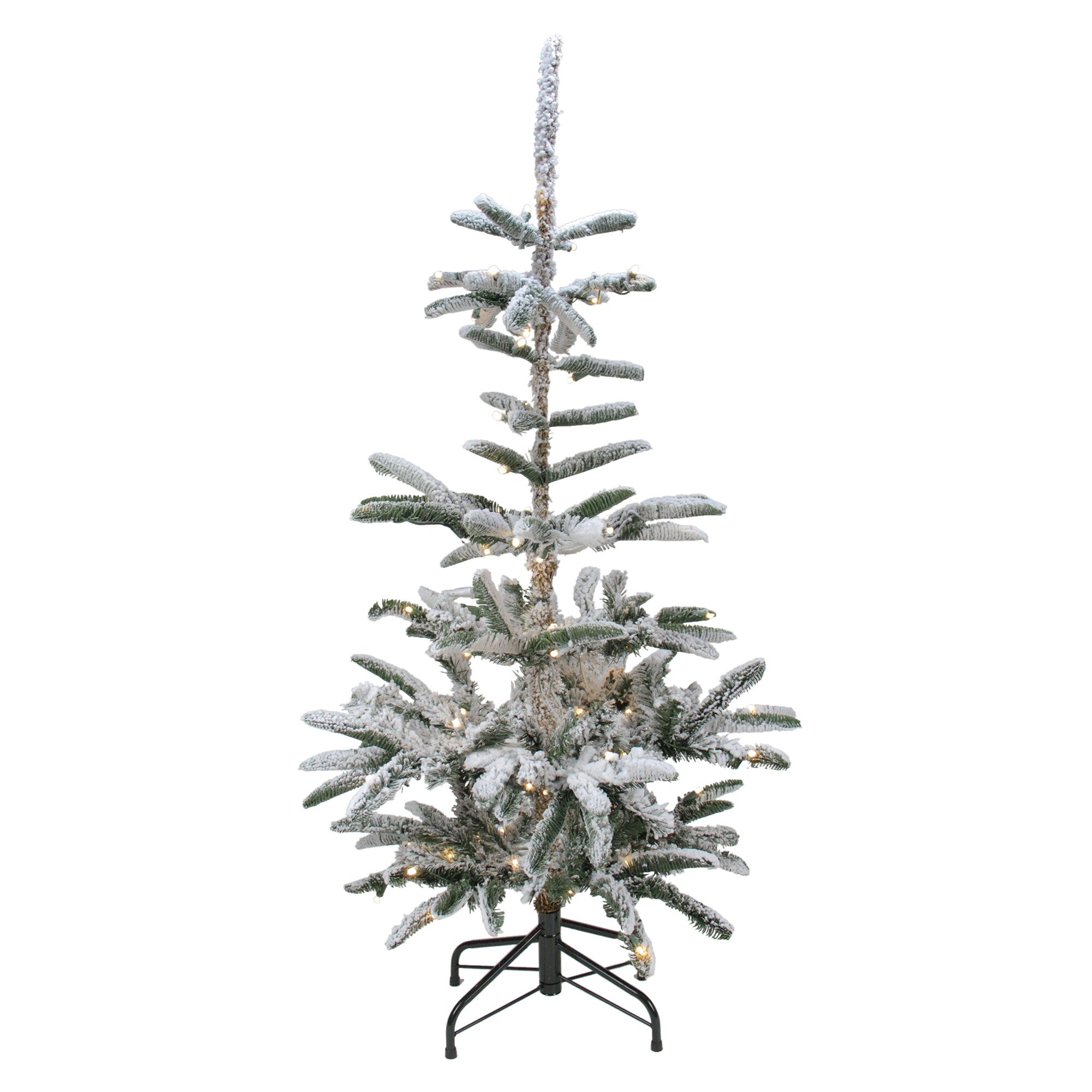 7.5 Pre Lit Noble Fir Flocked Artificial Christmas Tree Warm Clear Led Lights