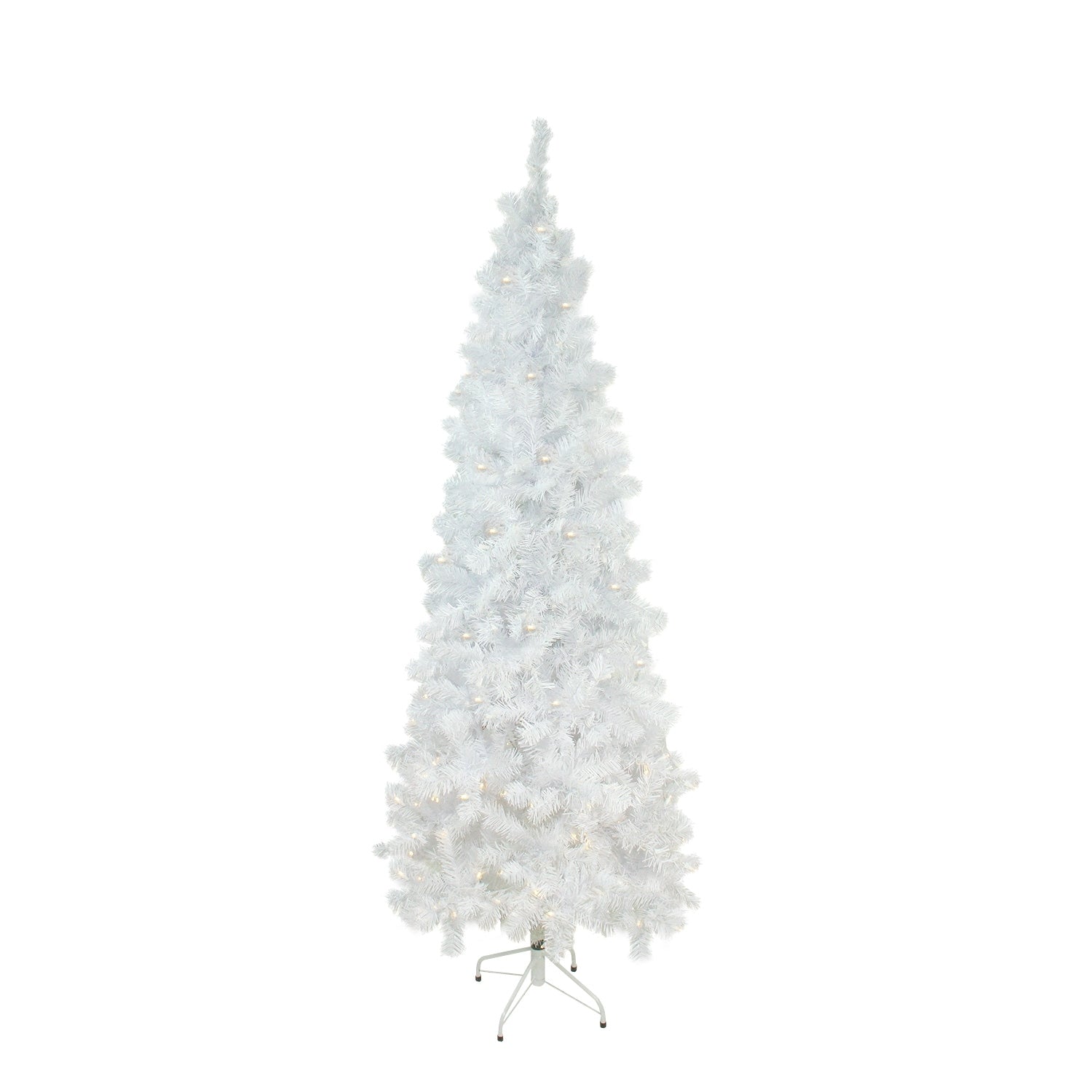 7.5 X 36 Pre Lit White Winston Pine Artificial Christmas Tree Warm White Led Lights