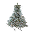 7.5 X 76 Pre Lit Flocked Jasper Balsam Fir Artificial Christmas Tree Clear Lights