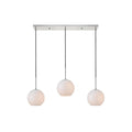 3 Light 36 Inch Pendant With Frosted White Glass