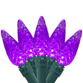 Set Of 70 Purple Led C6 Christmas Lights Green Wire