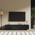 70 Inch Tv Console With Unique Spiral Wave Design And Ample Storage