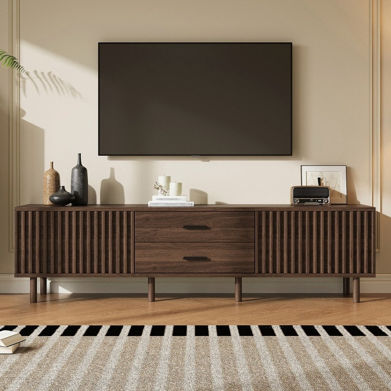 70 Inch Tv Stand For Tvs Up To 80 Inches Modern Media Console Entertainment Center With Storage Cabinets And Drawers