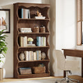 70 Inch Tall 5 Tier Curved Edge Bookcase