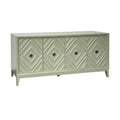 70 In. Green Solid Wood 4 Door Media Credenza_Sideboard