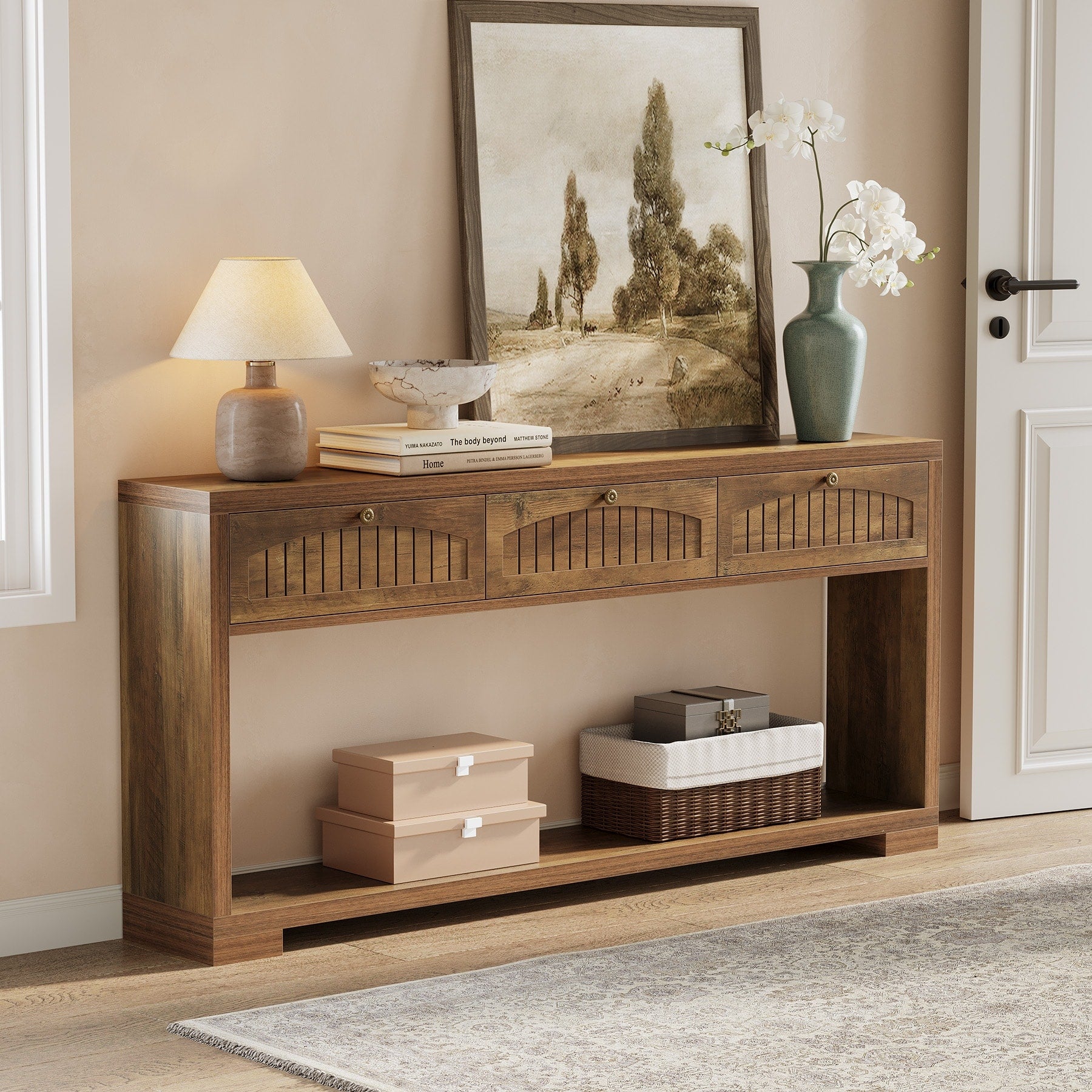 70.8 Inch Long Console Table Farmhouse Narrow Entryway Table