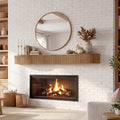 70.87 Inch Solid Wood Fireplace Mantel Rustic Brown