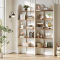 70.87 5 Tier Double Wide Bookshelf Open Shelves Tall Floor Standing Bookcase Storage Accent Shelf
