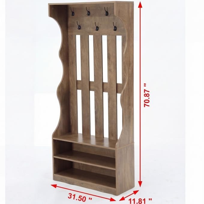 70.87 Coat Rack With Shoe Bench 3 In 1 Tall Hall Tree With 7 Hooks