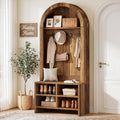 70.87 H Tall Arched Hall Tree With Bench And Shoe Storage 4 In 1 Entryway Bench With Coat Rack 31.49 W X 13.77 D X 70.86 H