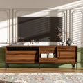 70.8 Modern Tv Stand With Sliding Doors And Adjustable Shelves For Tvs Up To 75 Inches