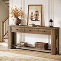 70.9 Inch Long Console Table With 3 Drawers And Storage Shelves Farmhouse Rectangular Sofa Table Behind The Couch