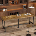 70.9 Inch Long Solid Wood Bar Table Industrial Narrow Counter Height Pub Table