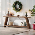 70.9 Inches Extra Long Console Table With Storage Industrial Sofa Table Behind Couch