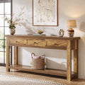 70.9 Entryway Console Table With 3 Drawers Narrow Sofa Table Behind Couch With Storage Shelf 70.9 L X 11.61 W X 33.46 H