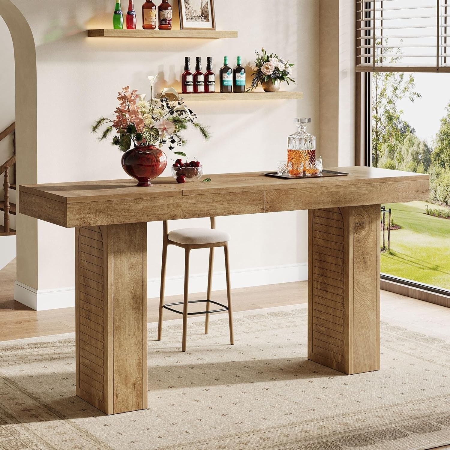 70.9 Extra Long Bar Table Rectangular Counter Height Pub Table Modern Farmhouse Bar Height Table