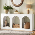 70.9 Extra Long Console Table With Storage Wood Entryway Foyer Table With 3 Shelves 70.9 L X 11.8 W X 35.4 H