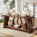 70.9 Extra Long Farmhouse 2 Tier Narrow Entryway Console Table For Living Room Hallway Foyer