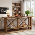 70.9 Long Solid Wood Console Sofa Table Narrow Entryway Table With Storage 11.81 D X 70.9 W X 33.46 H