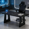 70.9 Rustic Executive Desk With Spacious Wood Desktop For Home Office And Study