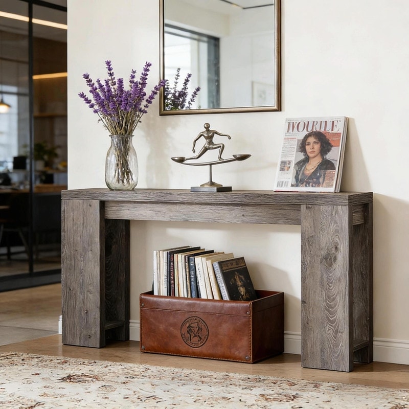 70.9 Rustic Farmhouse Entryway Table With Spacious Surface
