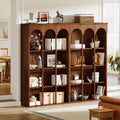 70.9 Tall Arched Bookcase 5 Tier Freestanding Wooden Bookshelf
