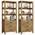 70.9 Tall Bookcase Bookshelf With 3 Drawers And 3 Tier Open Shelf 13.78 D X 31.5 W X 70.9 H