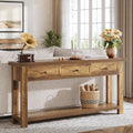 70.9 Inch Console Table With 3 Drawers Farmhouse Entryway Table Sofa Table Behind Couch