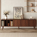 70 Mid Century Modern Tv Stand With Solid Wood Legs Ample Storage