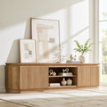 70 Modern Fluted Tv Stand Media Console Wood Entertainment Center