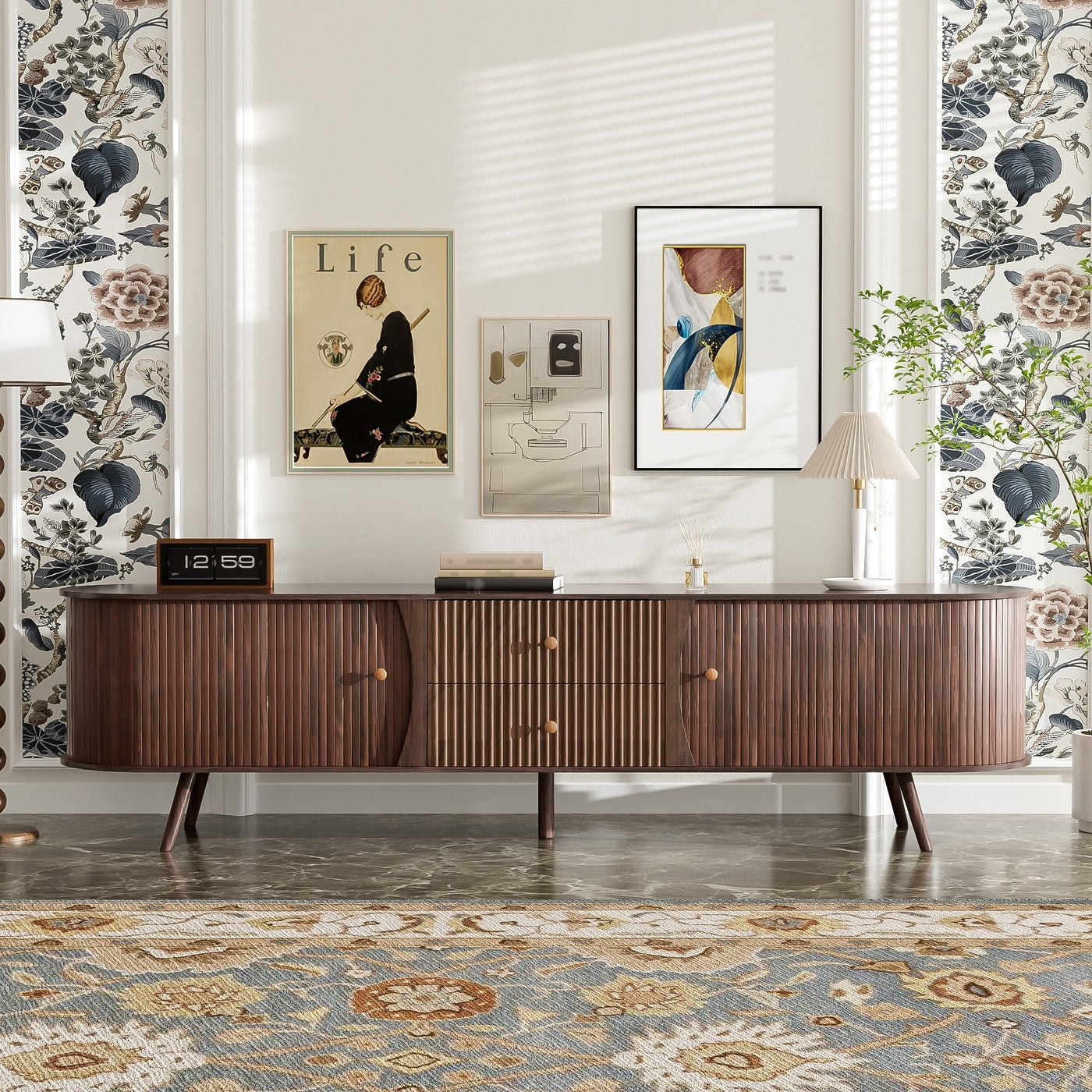 70 Modern Tv Stand With Tambour Doors For Tvs Up To 80 In 8 X 10