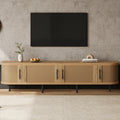 70 Rattan Tv Stand With Iron Legs Storage Cable Management